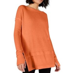 Free People‎ North Shore Tunic Womens Top Sz M Oversize Waffle Knit Comfort